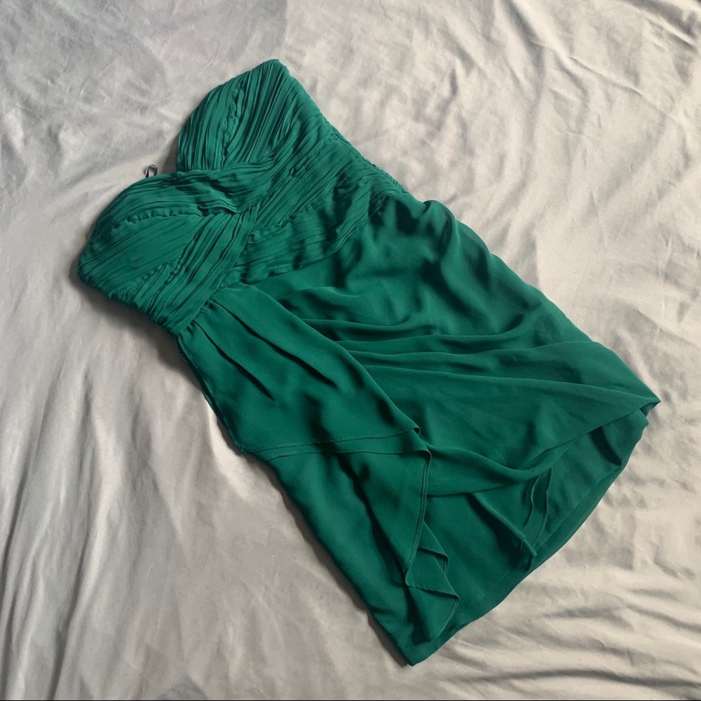 Green Strapless Mini Dress